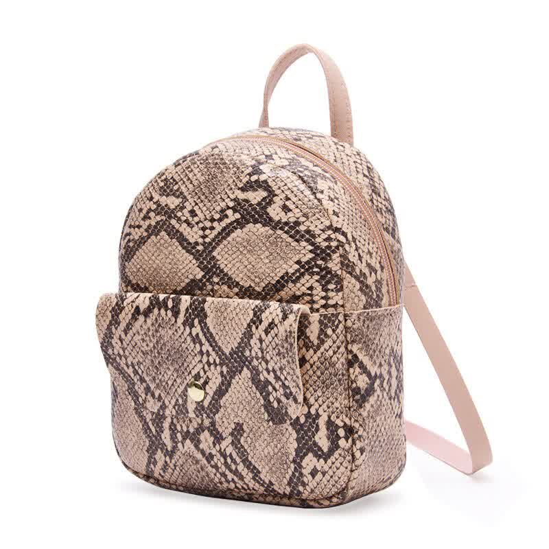 snake print mini backpack