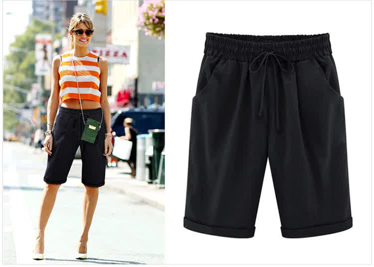 oversized linen shorts