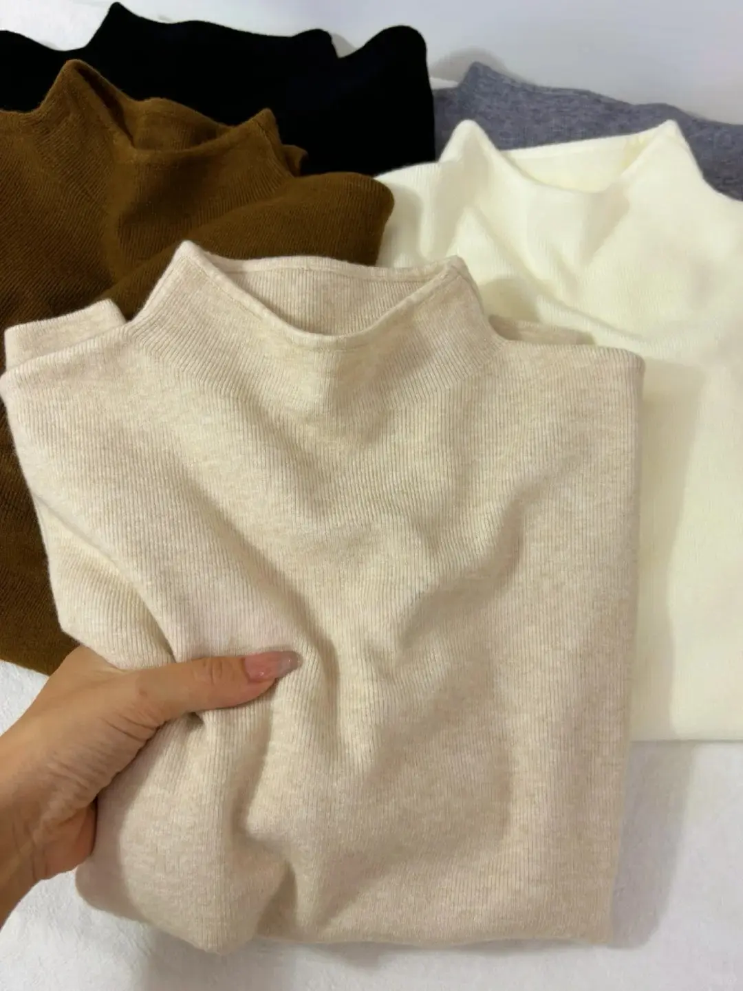 Womens Casual Vintage Knitted Long Sleeve Pullovers Autumn Winter Fashion Turtleneck Ladies Solid Sweater Woman clothing product view