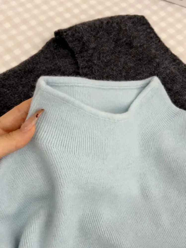 Womens Casual Vintage Knitted Long Sleeve Pullovers Autumn Winter Fashion Turtleneck Ladies Solid Sweater Woman clothing product view