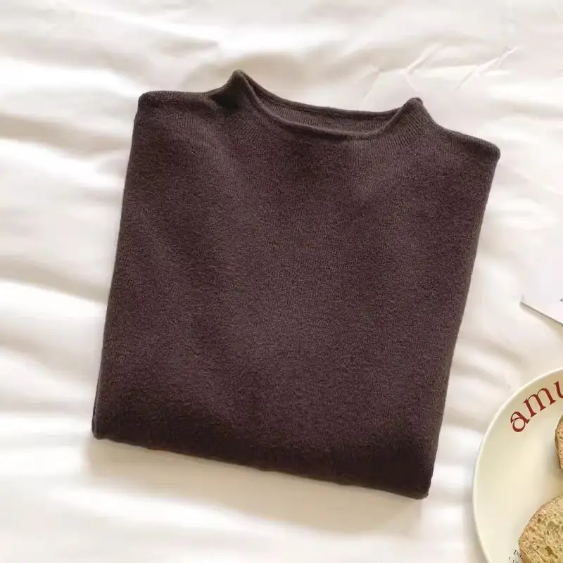 Womens Casual Vintage Knitted Long Sleeve Pullovers Autumn Winter Fashion Turtleneck Ladies Solid Sweater Woman clothing product view