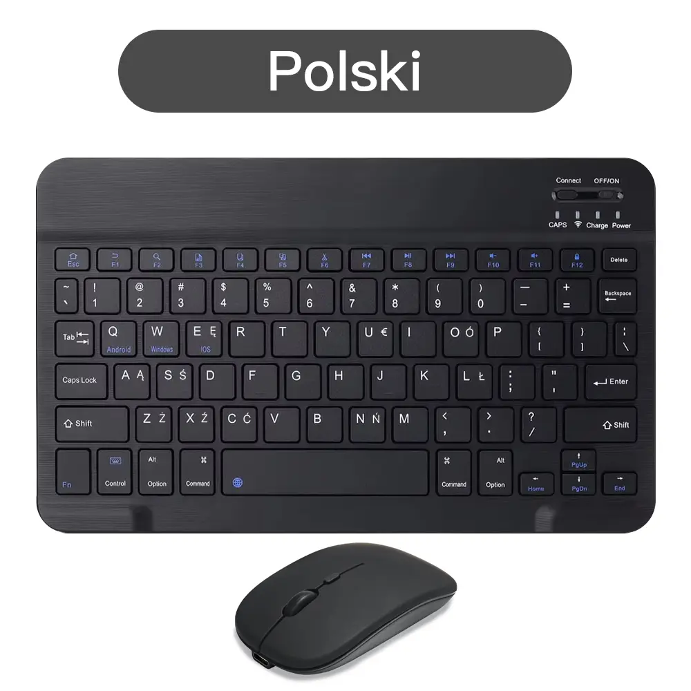 10inch Mini Wireless Rechargeable keyboard Bluetooth Mouse For ipad Air Pro Phone Tablet Portable Spanish Polish Arabic keyboard product view