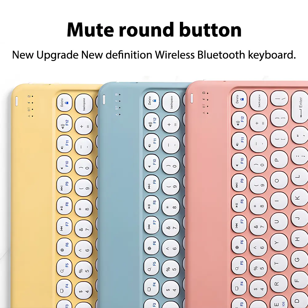 CASEPOKE wireless bluetooth round key silent keyboard suitable For Samsung Xiaomi Google Huawei iPad mobile  keyboard and mouse product view