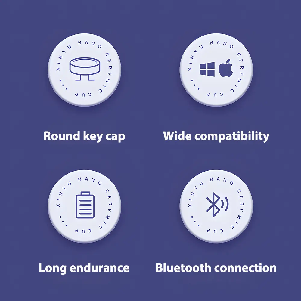 CASEPOKE wireless bluetooth round key silent keyboard suitable For Samsung Xiaomi Google Huawei iPad mobile  keyboard and mouse product view