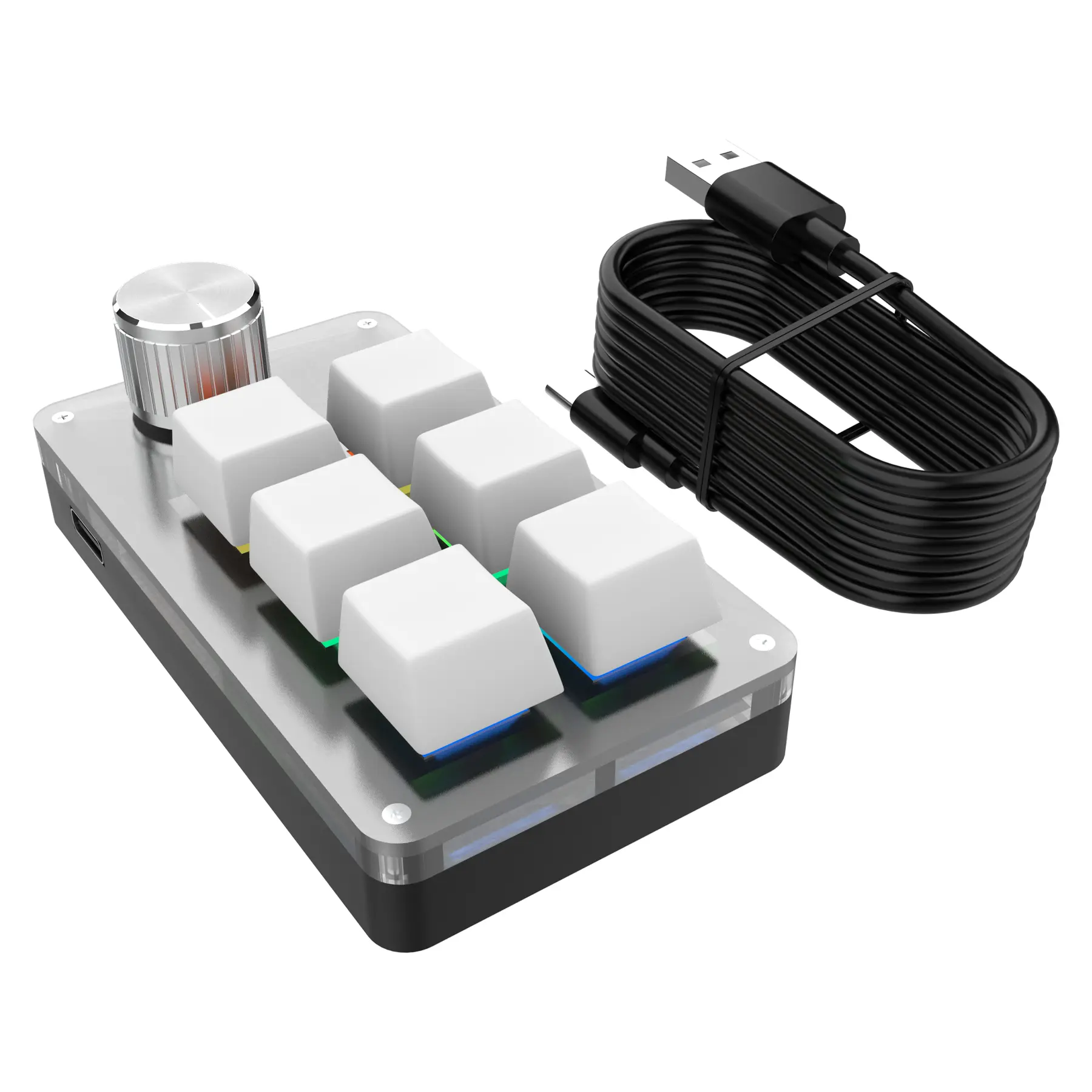 6 Keys 1 Knob RGB Macro Programming Gaming Knob Keypads Mini Custom Hotswap Keyboard USB Mechanical Keyboard For Photoshop product view