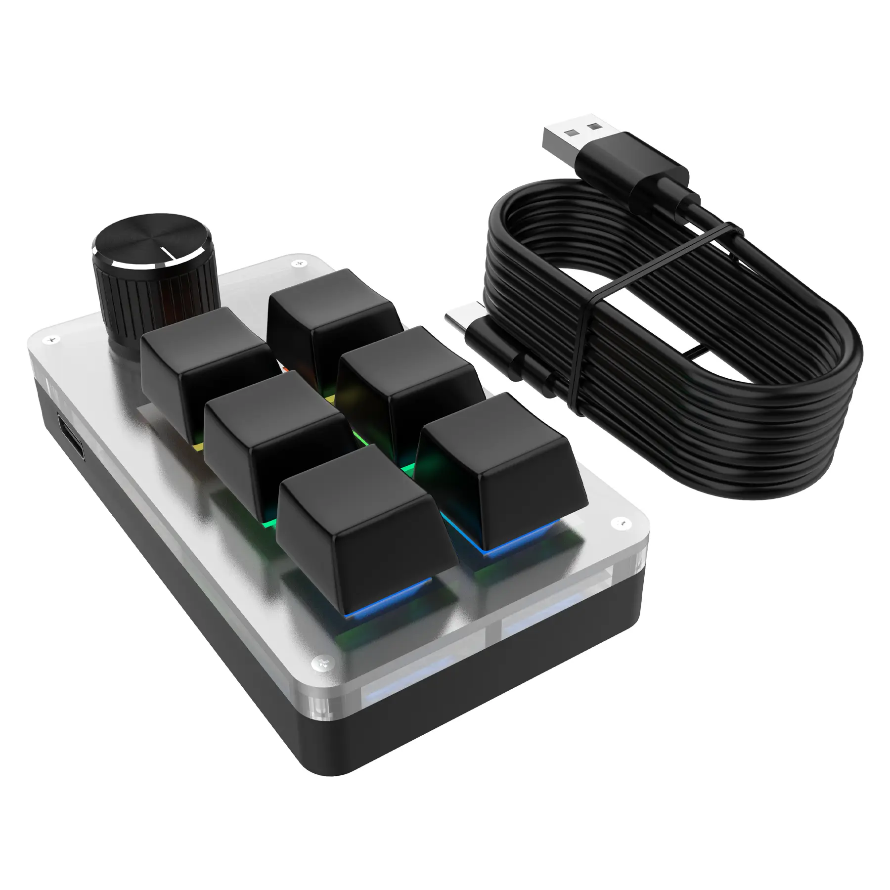 6 Keys 1 Knob RGB Macro Programming Gaming Knob Keypads Mini Custom Hotswap Keyboard USB Mechanical Keyboard For Photoshop product view