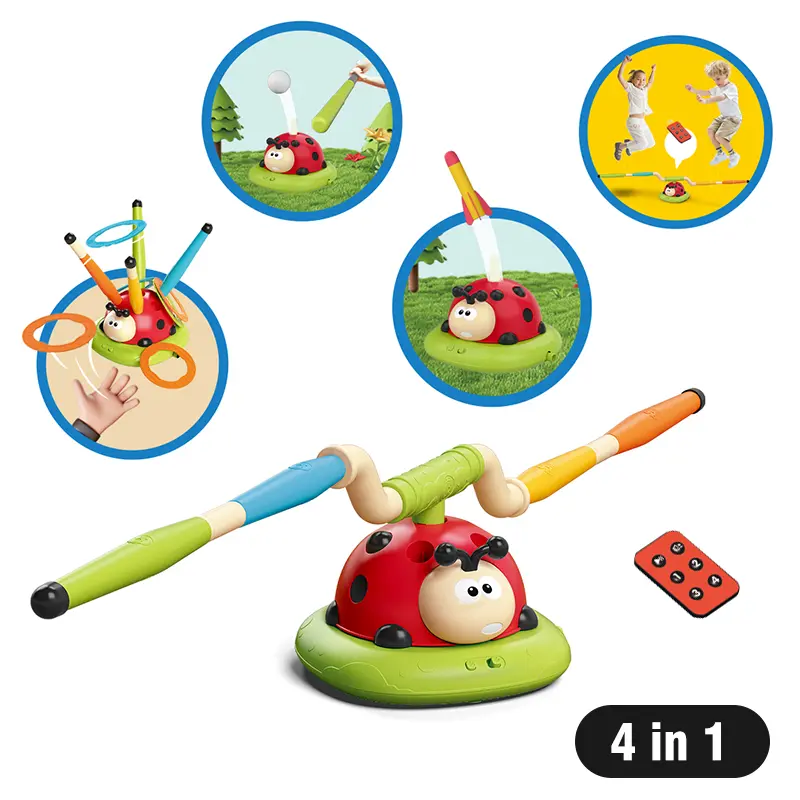 3 In 1 Musical Jump Outdoor Toys for Toddlers Shoot Launcher Toss Ring Game With Remote Control For Kids Indoor Sports Set Gift product view