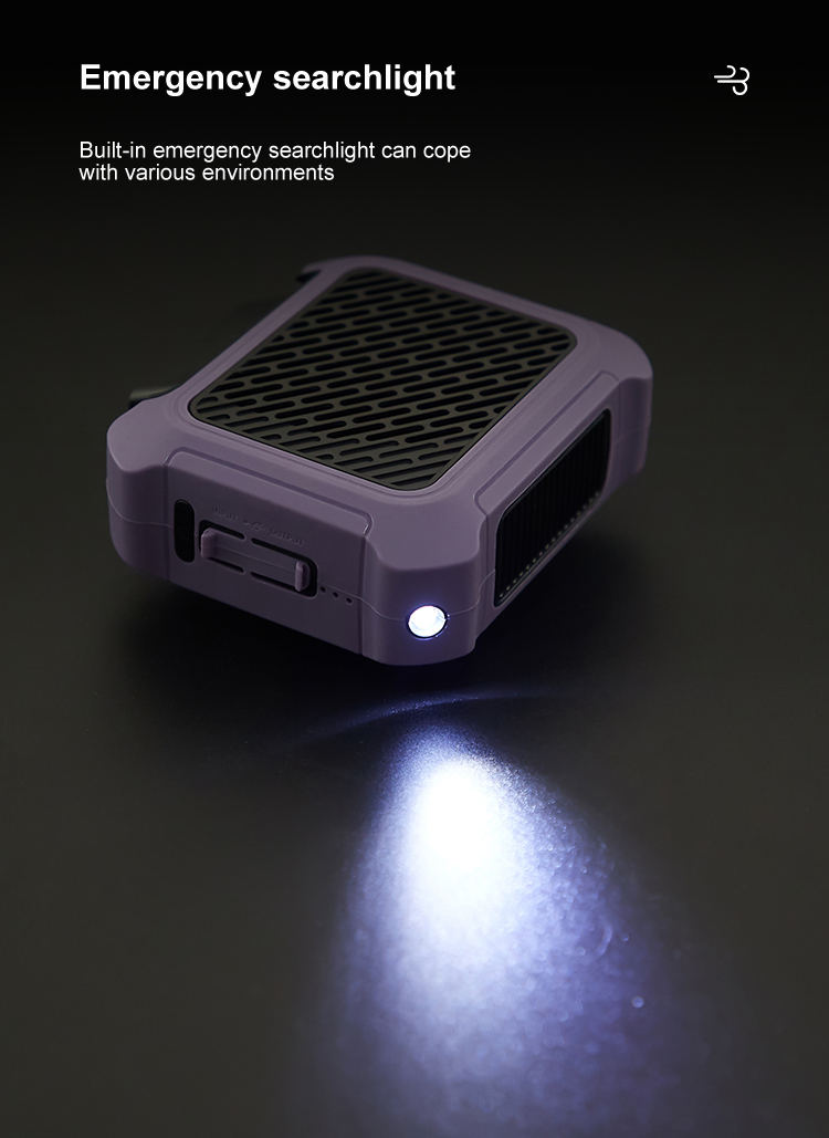 Hebron 6000mAh USB Powered Mini Waist Clip on Fan 15h Working Time 3 Speeds Portable Outdoor Rechargeable Table Car Installation detail