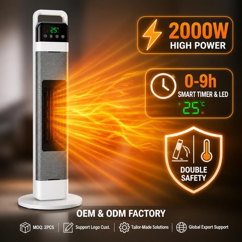 Factory Direct 2000W PTC Ceramic Electric Space Heater Smart Touch LED Display Tower Space Heaters for Indoor Use