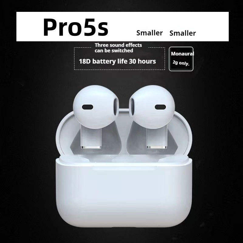Compact Pro5s TWS Mini In-Ear Earphones High Quality Sound LED Battery ENC Noise Cancellation IPX2 Waterproof for Music Sports product view