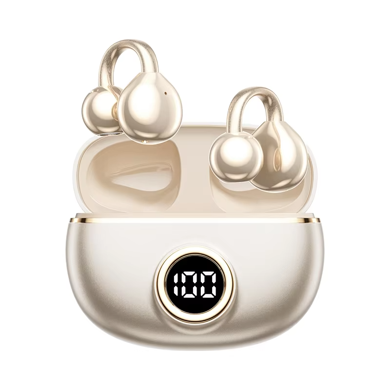 Open Ear Wireless Earbuds TWS HiFi Sound Digital Display Battery Indicator Fashion Earphones for Sports Music Use
