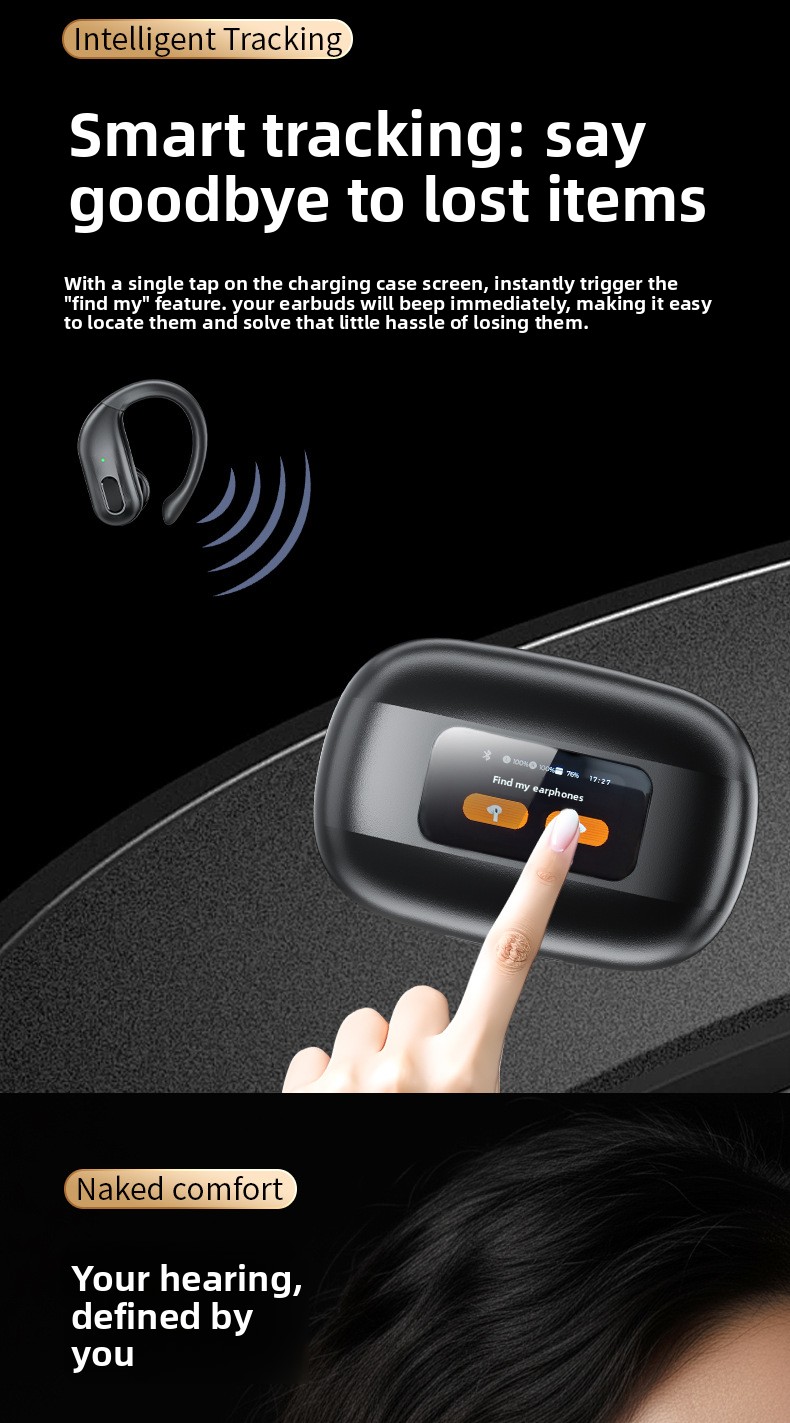 Sports  Headphones - High-Quality Noise-Canceling Multi-functional Long-Range Wireless Earphones with Touch Screen detail