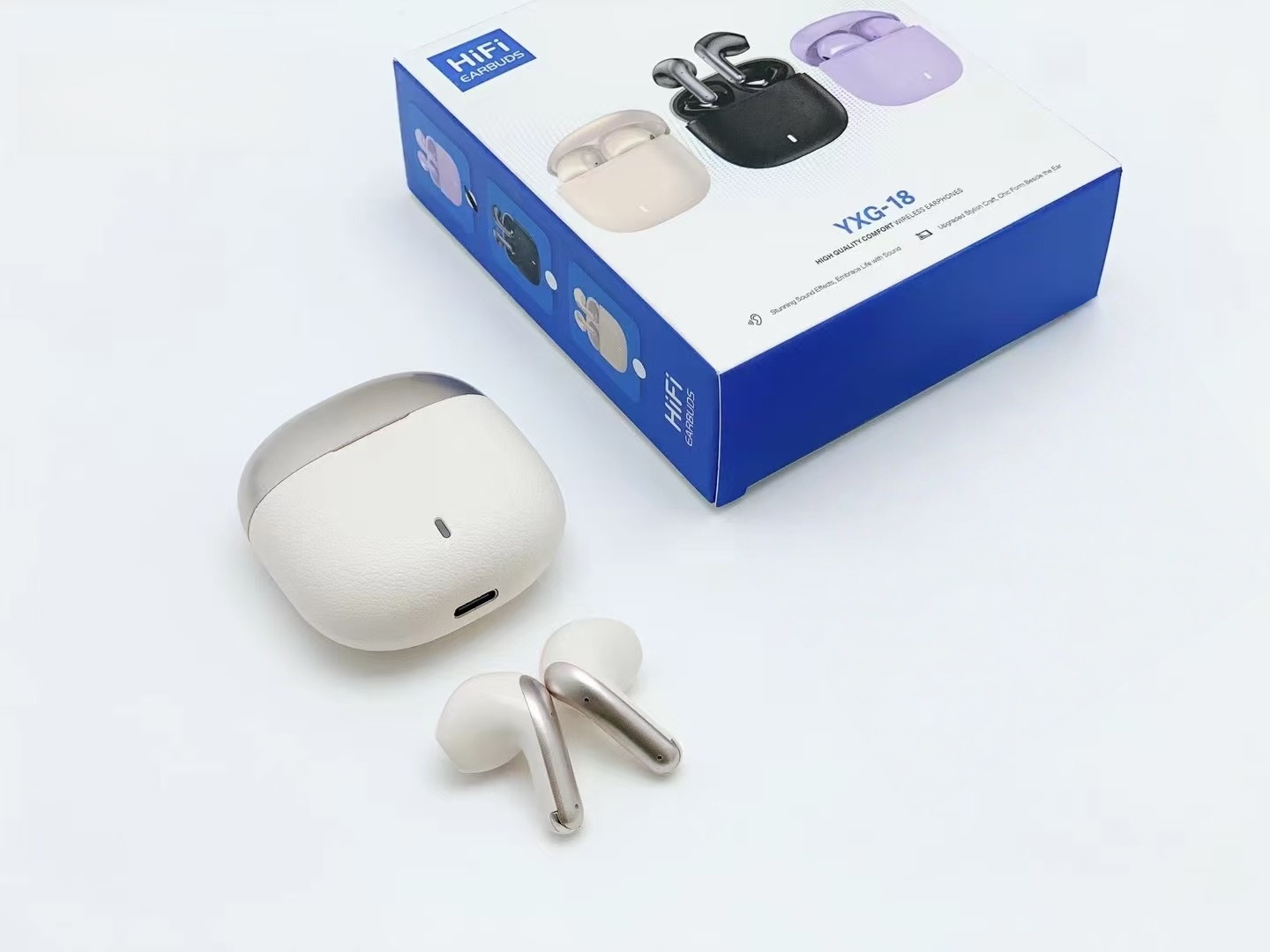 Custom Logo Mini Portable TWS Earbuds 3D Surround Sound Deep Bass Auto Pairing Type C Wireless Headphones detail