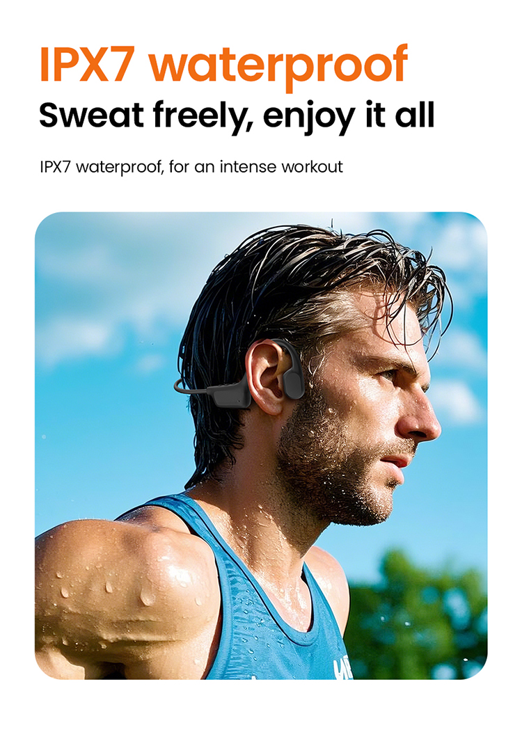 ALOVA New Product Ear Hook Secure Fit Open Ear Headphone IPX7 Bone Conduction bluetooth Sport Wireless Earphones for Cycling detail