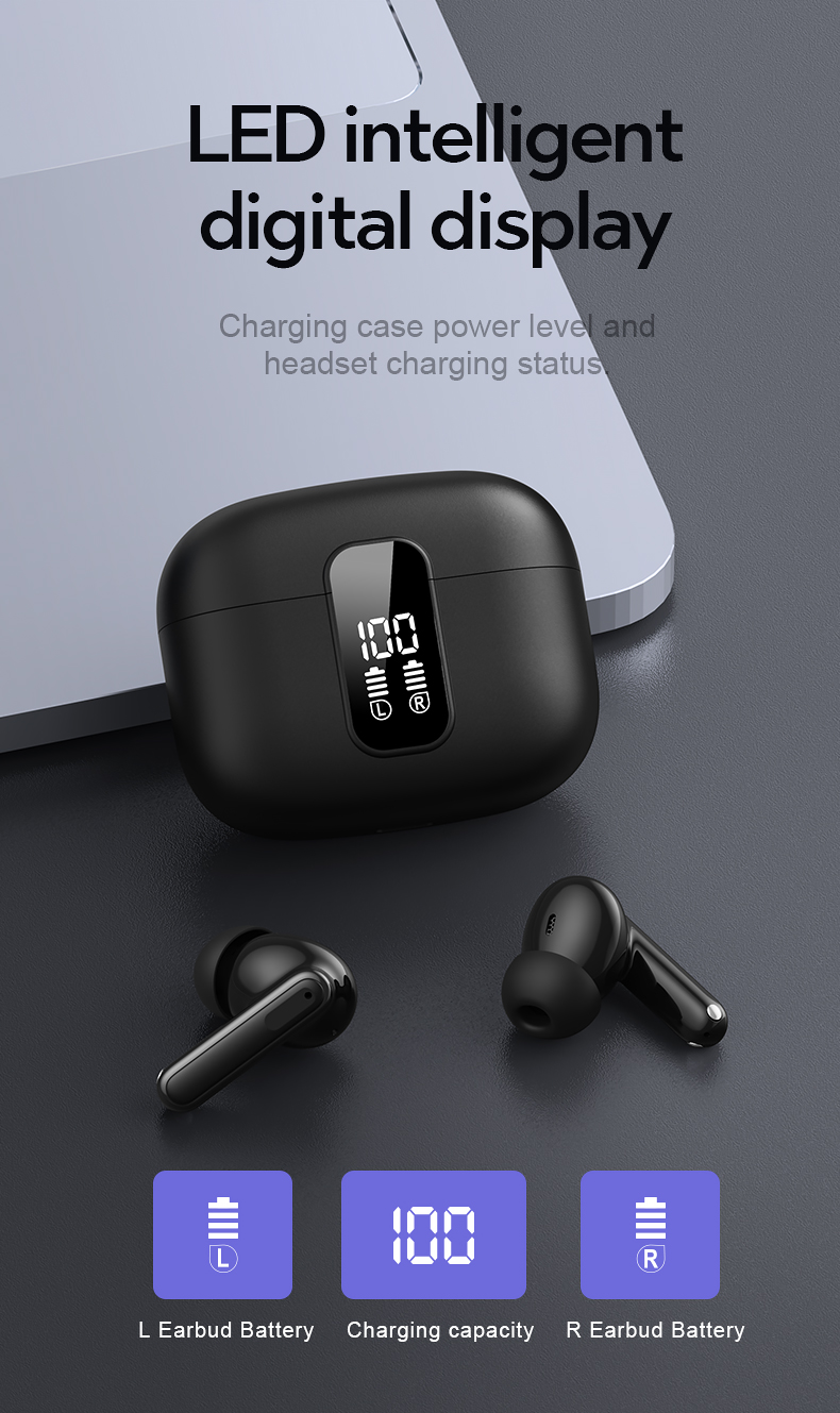2025 Wireless Earphones with Noise Cancelling Sport Earbuds Headset Smart Touch Microphone ENC TWS Earphone detail