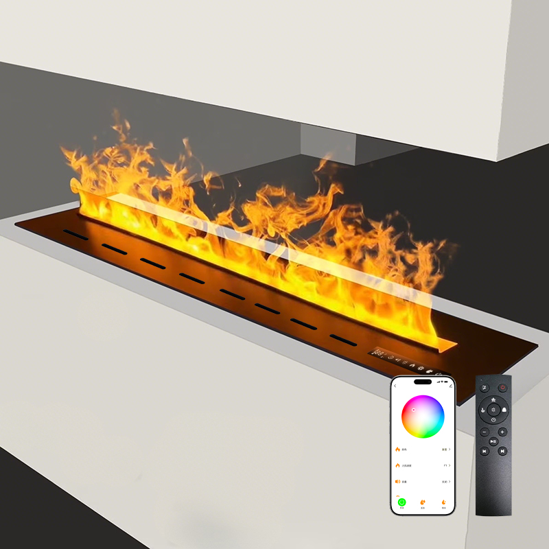 CE Certified Misting Fireplace Heater, Smart Remote, Dancing Flame, Humidifier For Modern Home Decor