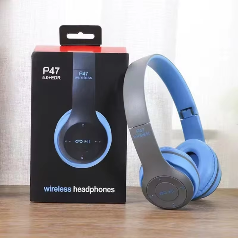 P47 Wireless Open-Ear Headphones Foldable ABS with LED HIFI Stereo Music Earphone Mic Head-mounted Support detail