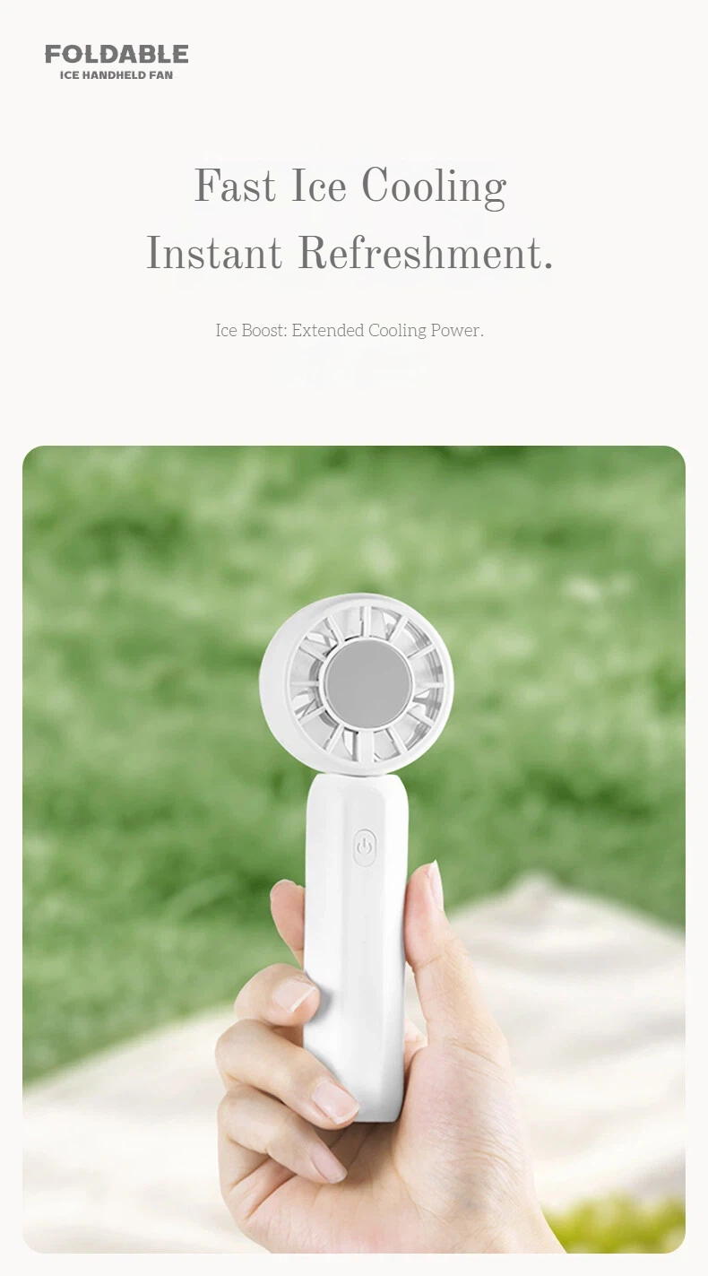 2026 Outdoor Summer Strong Wind Three-Speed Household Handheld Foldable Electric Portable Mini USB Rechargeable Air Cooling Fan detail