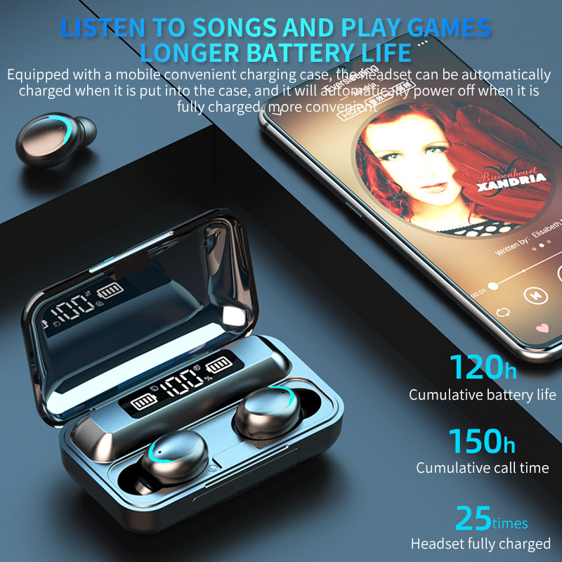 F9 Audifonos Mini Fone De Ouvido True Wireless Touch Control LED Display  Earphone Touch Control Headphone detail