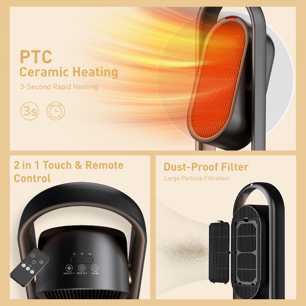 KC CE FCC ETL Certificate 2000w Remote Control Portable Electric Space Ptc Heater Fan Electric Ceramic Tower Heater for Home product view