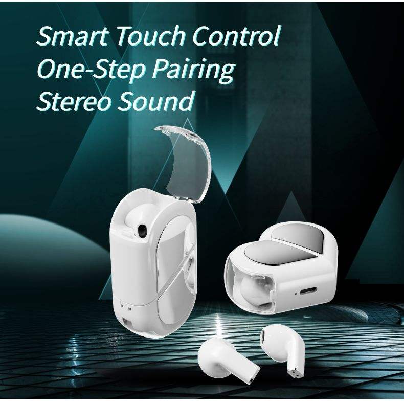 Waterproof Gaming Headset Creative Rotatable TWS Wireless Earbuds Cute Heart Shape Earbuds HiFi Stereo Love Earphones product view