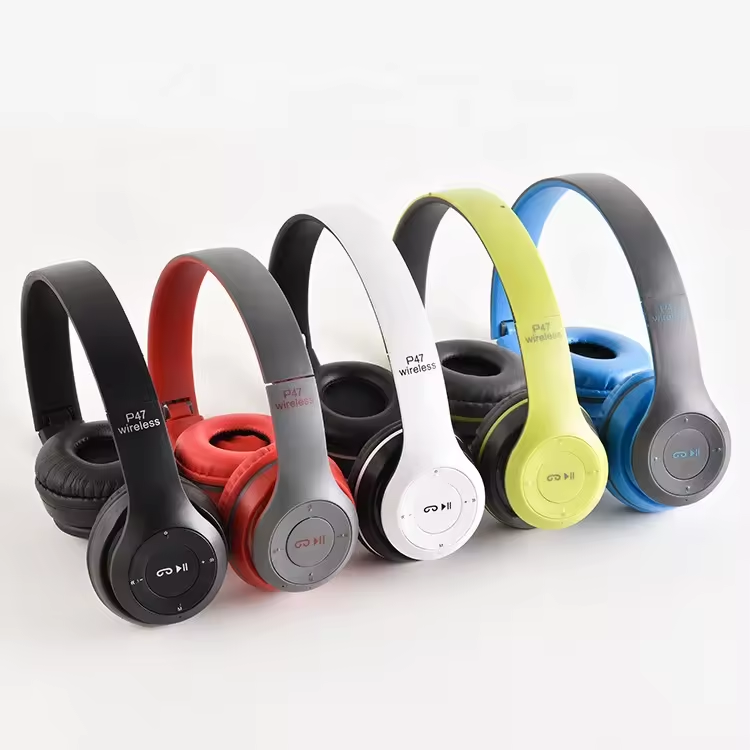 P47 Wireless Open-Ear Headphones Foldable ABS with LED HIFI Stereo Music Earphone Mic Head-mounted Support detail