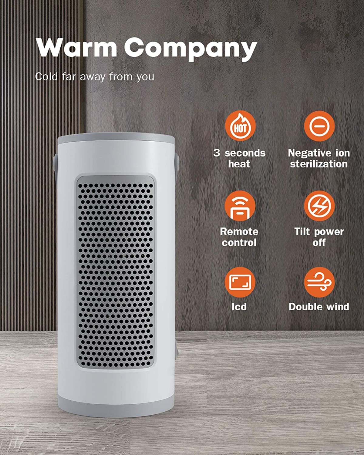 2000W Electric Portable Heater, Built-in Timer with Remote Control, Tip-Over & Overheat Protection for Home,Bedroom product view