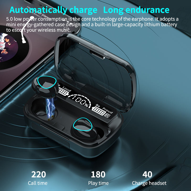 5.1 In-Ear Earbuds with Touch Control M10 TWS Noise-Reduced Mini Earphones and Power Bank Jl Chipset LED Battery Indicator product view
