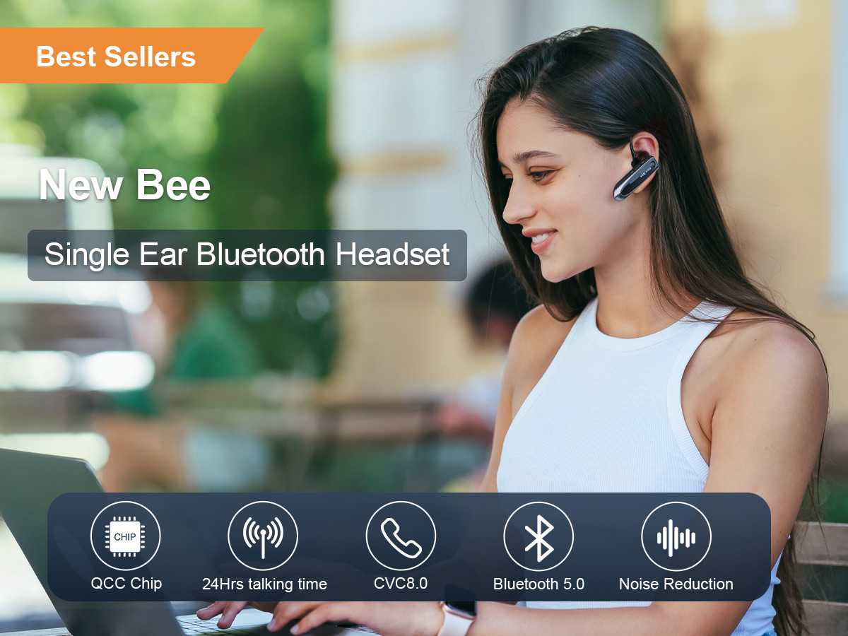 New Bee LC-B41 Branded Mini Single Wireless Earphone  Qualcomm 5.0 Headset Handsfree Headphone with Mic detail