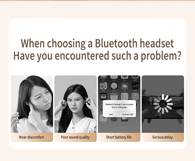 Wholesale Wireless Earbuds Semi in Ear Headphones Clear Call Digital Battery Display Charging Case for Work Travel Daily Use detail
