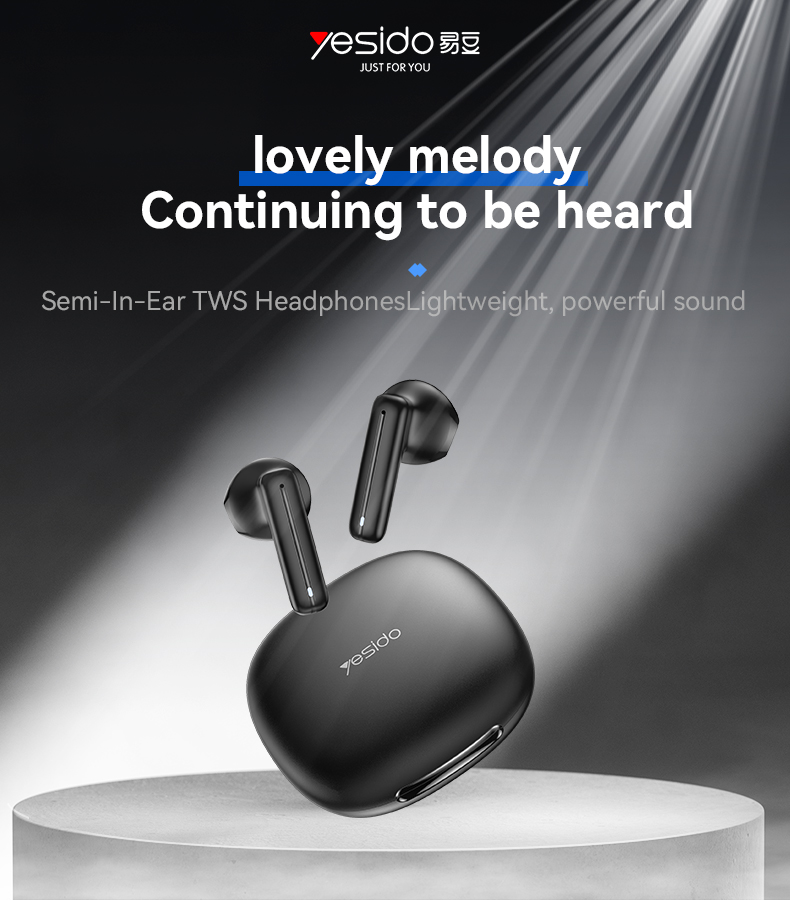 Yesido TWS25 BT5.3 TWS  With HD Microphone Without Delay Semi-In-Ear Headset Wireless Earphone Wireless Headphone detail
