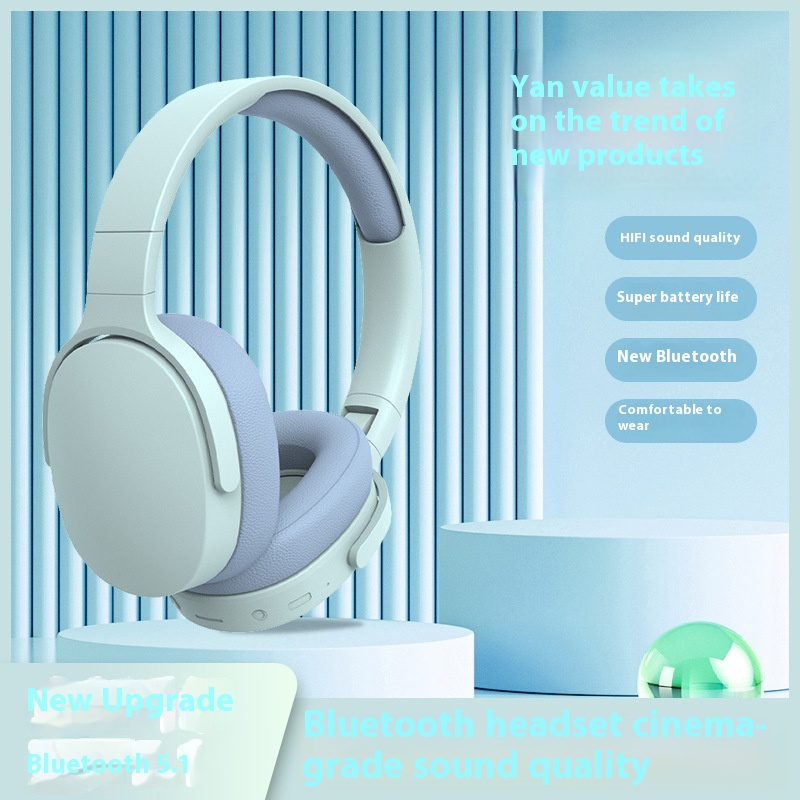 All-Inclusive Wireless Bass Long Life Head-Mounted Bluetooth Direct Sales Cross-Border Popular LED Headphones product view