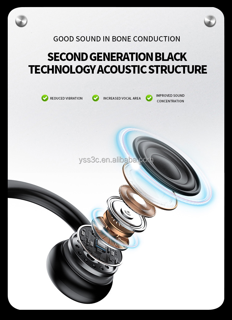 OEM Bluetooths Headset Wireless Earphone Open Ear Bone Conduction Sports Neckband Headphones detail