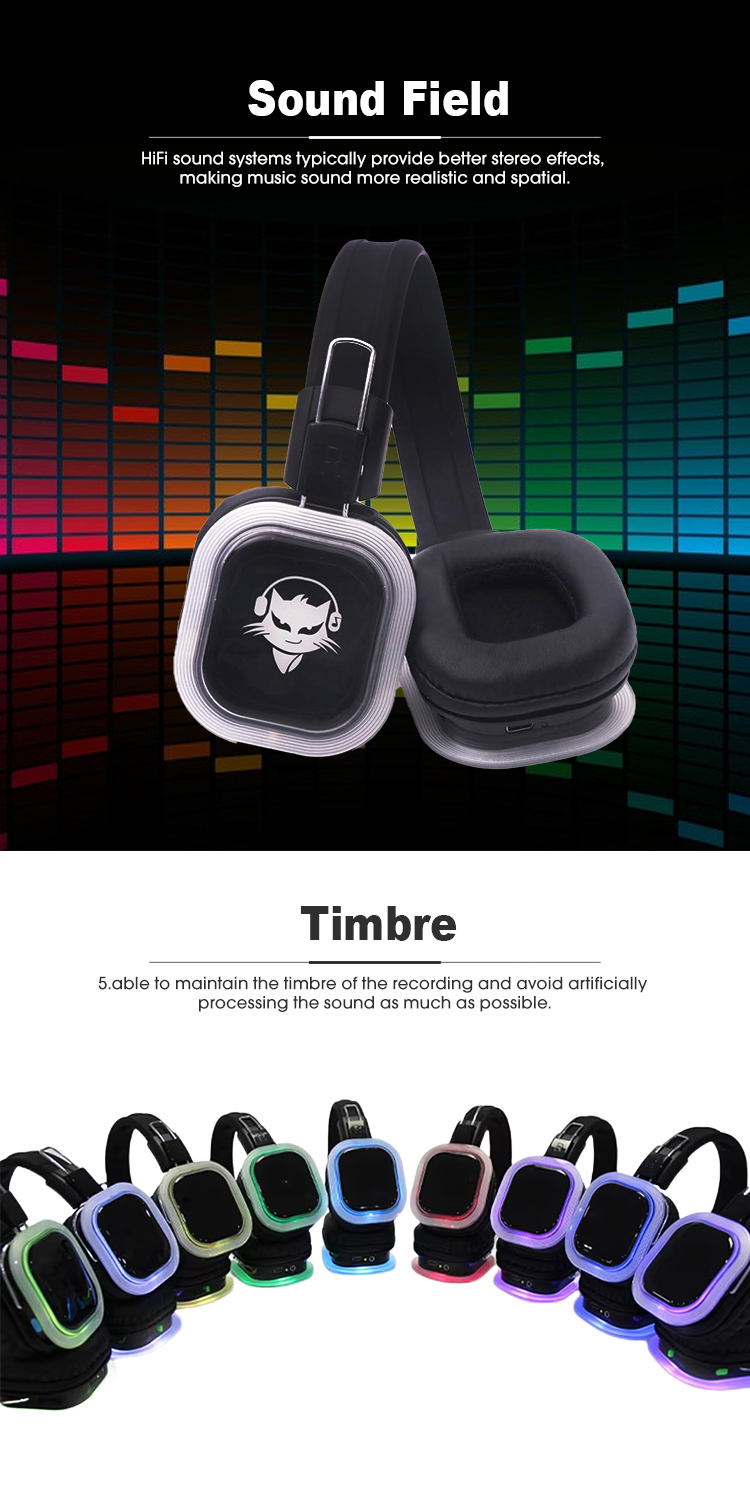 Silent Disco Headphones F39 Hifi Wireless Headset Earphone Electronics Wireless Headphones detail