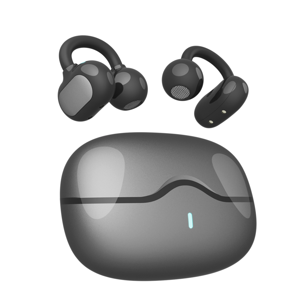 C01 Wireless Open Ear Sports Earbuds with Charging Case IPX4 Waterproof Built-in Mic Clip-On Earphones for Fitness Running
