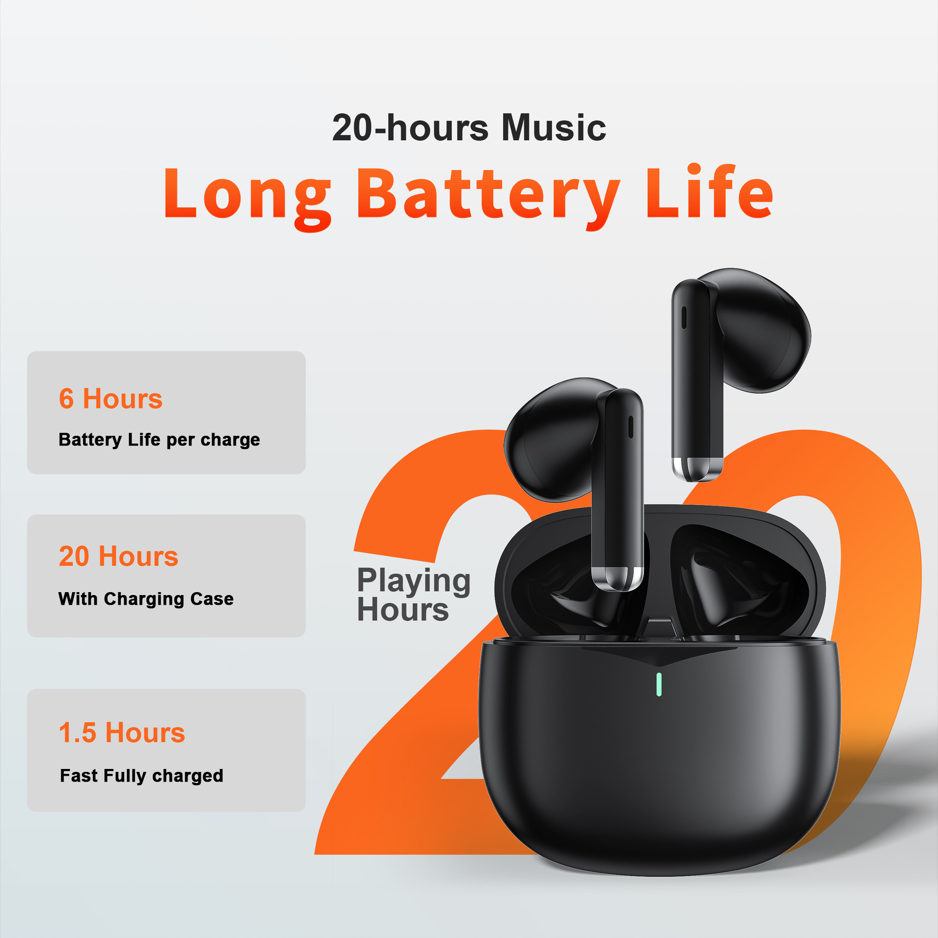 Wireless Earbuds Sports Earphones Headphones in Ear with Noise Cancelling Mic Earbuds Stereo Bass detail