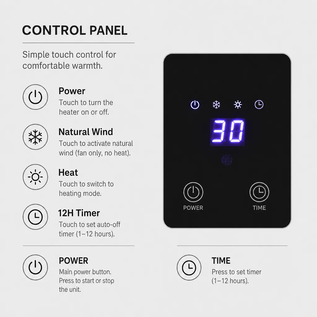 2000W PTC 2-in-1 Small Hot Fan Wall Mounted Electric Heater With Remote Highly Efficient for Room Space Heating Wall Hanging product view