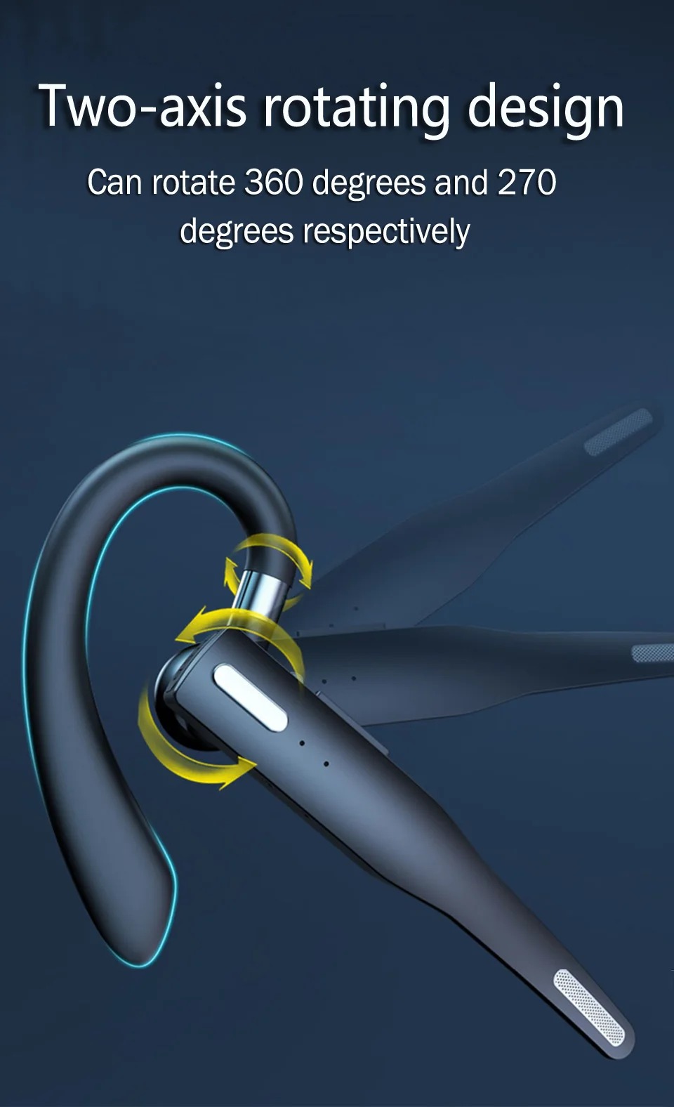 Handsfree Driver Earphones LED Power Display Hanging Sports Earbuds YYK-525 Business Single Ear Wireless Headset for detail
