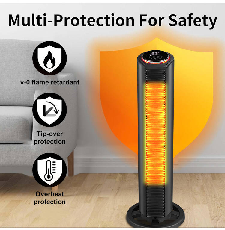 High Quality Electric TOWER HEATER Fan Remote Plastic Construction Three-Speed Adjustment Air Available Home ELECTRIC FAN HEATER detail