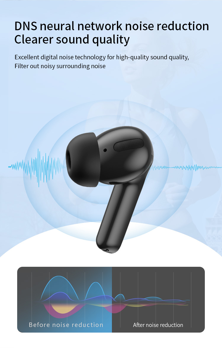 Hot-selling Noise-Canceling Wireless In-Ear Headphones with Digital Display Waterproof Sweatproof Long Battery Life BT Earphones detail
