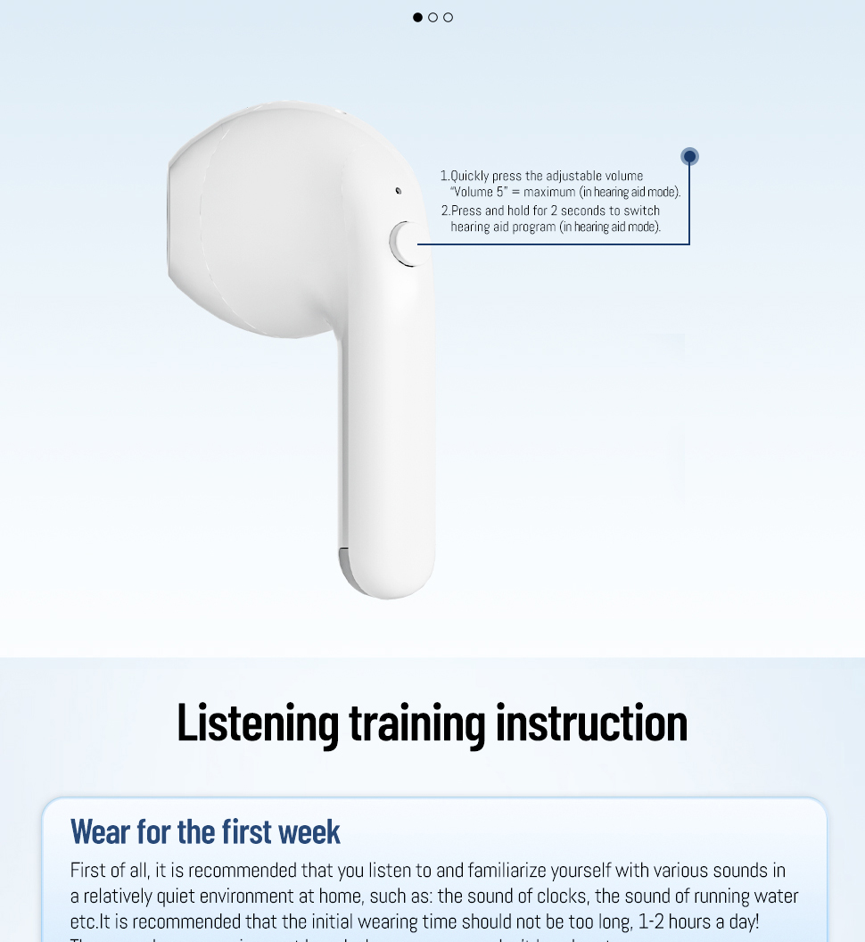 Rechargeable TWS Hearing Aid IPX4 Waterproof with Noise Cancelling for Elderly and Healthcare Professionals detail