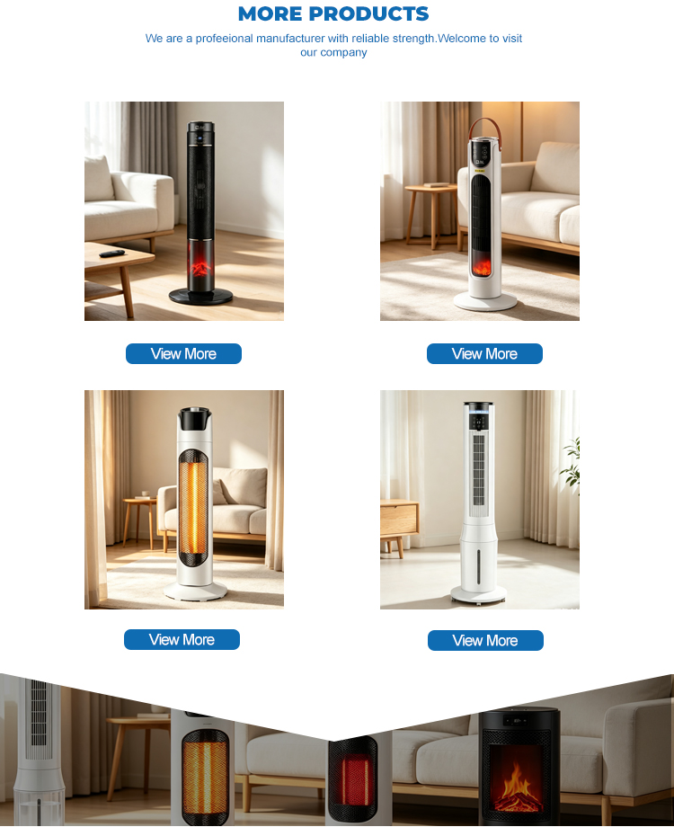 Factory 2000W Remote PTC Heater with Humidifier Small Cylindrical Fan Heater Flame Effect Touch Screen LED Hotel Commercial detail