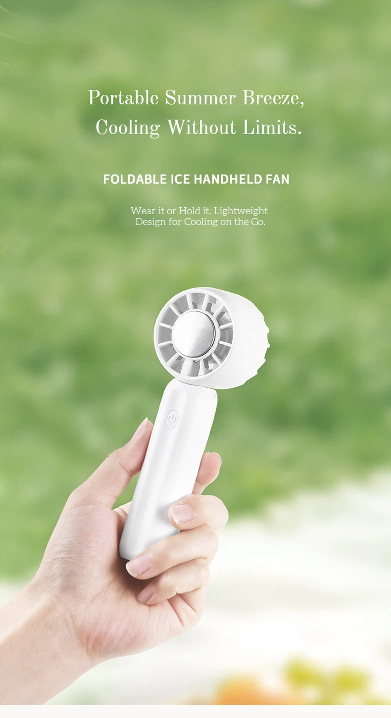 2026 Outdoor Summer Strong Wind Three-Speed Household Handheld Foldable Electric Portable Mini USB Rechargeable Air Cooling Fan detail