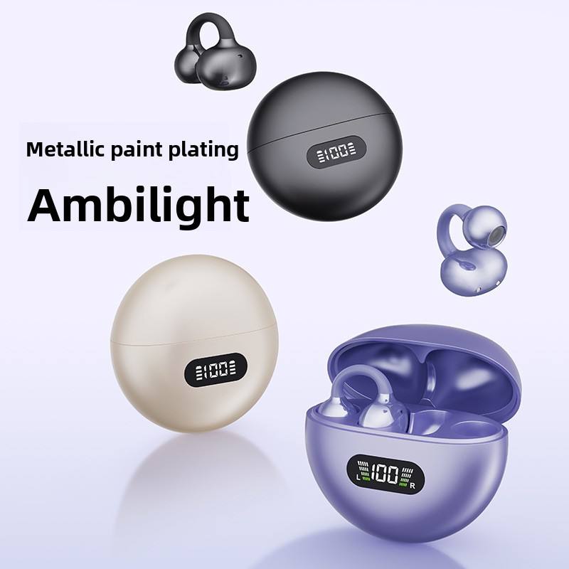 True Wireless Earbuds Earphone With Ear Clip BT V5.4 Long Lasting Battery AI Intelligent Noise Cancellation for Phone PC Laptop detail
