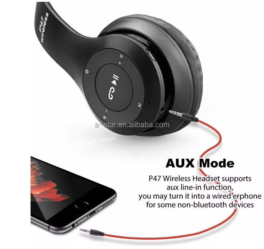 P47 Bt5.0 Wireless Headphones Headset Over Ear TWS Ecouteurs Fones De Ouvido Earphone Casque Audifonos Inalambricos Auriculares detail