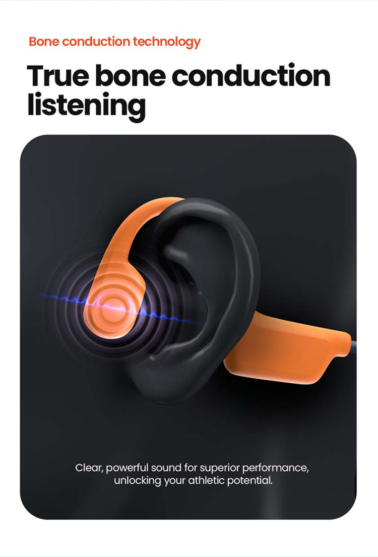 ALOVA New Design Bone Conduction Headphones IP68 Swimming Open Ear Wireless Headset Bluetooth Earphone detail