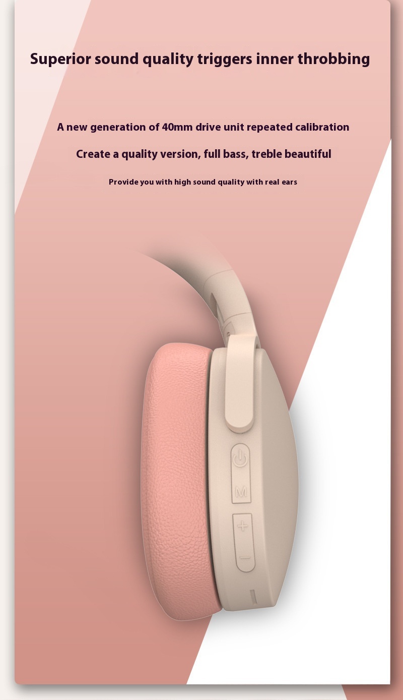 All-Inclusive Wireless Bass Long Life Head-Mounted Bluetooth Direct Sales Cross-Border Popular LED Headphones detail