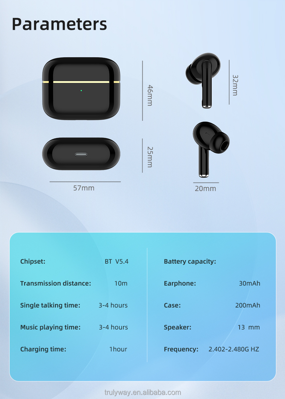 Newly Bluetooth True Wireless Earbuds Headphone Wireless Earphones in Ear Headphones Sports TWS Mini Earphone True Stereo Buds detail