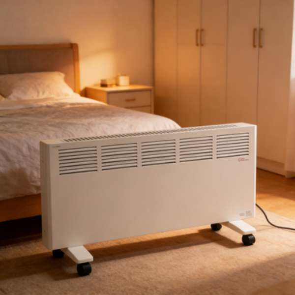 Factory Price 2000W Electric Convection Heater Portable Baseboard Space Heater with Caster Wheels for Household Heating detail
