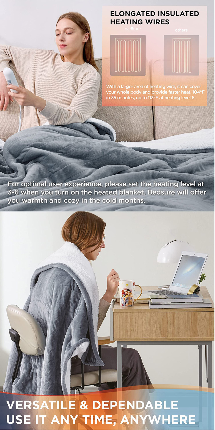Electric Blanket 220/110V Thicker Heater Heated Blanket Mattress Thermostat Electric Heating Blanket detail
